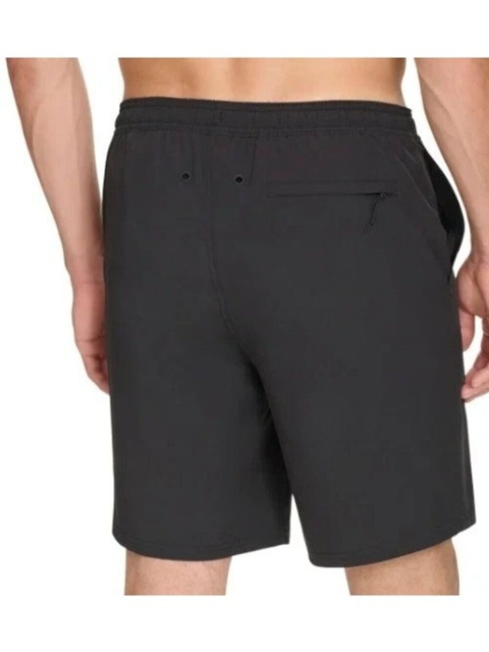 NWT Kirkland Signature Men's M Black Swim Shorts With Stretch Fabric Comfort - Picture 2 of 11